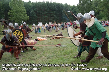 Bild 3 Alljährlich wird der Schlacht bei Zehden bei den Dni Cedyni (Zehdener Tagen) gedacht.