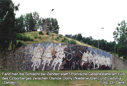 Bild 4 Fand hier die Schlacht bei Zehden statt? Polnische Gedenkstätte am Fuß des Cziborberges zwischen Osinow Dolny (Niederwutzen) und Cedynia (Zehden).