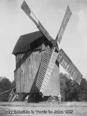 Bockwindmühle in Neubliesdorf im Jahre 1928/30 heute Grundstück Marquardt